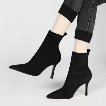 Kitten Heel Pointed Toe Ankle Boots Woman Fashion Faux Suede Stretch Boots Ladies Party Wedding Sock Boots Fall New Shoes Woman
Kitten Heel Pointed Toe Ankle Boots Woman Fashion Faux Suede Stretch Boots Ladies Party Wedding Sock Boots Fall New Shoes Woman