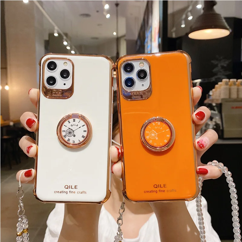 Luxury Clock Phone Case Foriphone 8 plus case 11 Pro XS MAX 6 6S 7 8 Plus XR Fashion Jewelled 360 Rotating Ring holder cover
Luxury Clock Phone Case Foriphone 8 plus case 11 Pro XS MAX 6 6S 7 8 Plus XR Fashion Jewelled 360 Rotating Ring holder cover
