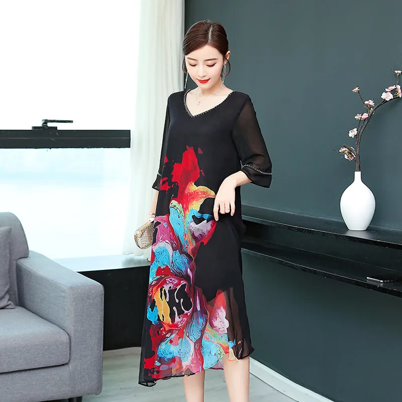 Photo Shoot Ozhouzhan Dress 2019 New Style Loose And Plus-sized Printed Big Brand Mid-length A- Line
Photo Shoot Ozhouzhan Dress 2019 New Style Loose And Plus-sized Printed Big Brand Mid-length A- Line