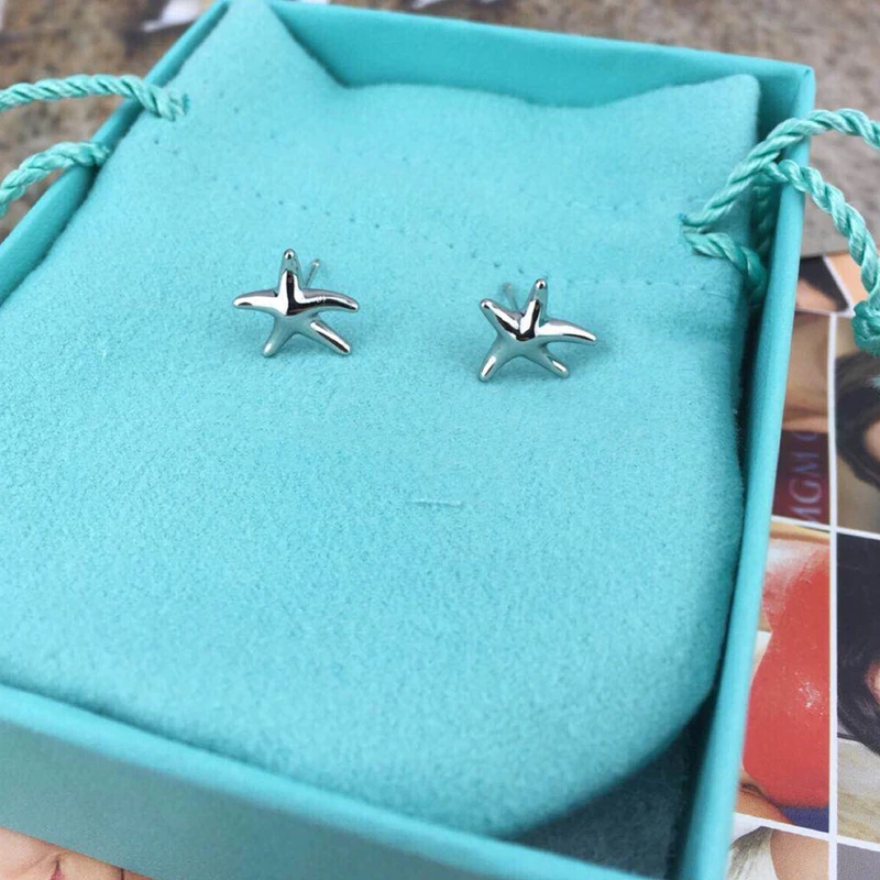 S925 Sterling Silver stylish little starfish earrings 1: 1 high-end women's jewelry Valentines Birthday Party GIFT
S925 Sterling Silver stylish little starfish earrings 1: 1 high-end women's jewelry Valentines Birthday Party GIFT