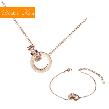 Double Loop Necklace and Bracelet Jewelry Sets Titanium Stainless Steel Material Fashion Trendy Women Jewelry Gift Dropshipping
Double Loop Necklace and Bracelet Jewelry Sets Titanium Stainless Steel Material Fashion Trendy Women Jewelry Gift Dropshipping