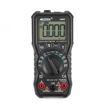 MESTEK DM90 Mini Digital Multimeter Auto Range True RMS AC/DC Volt Amp Ohm Capacitance Frequency Duty Cycle Continuity Tester
MESTEK DM90 Mini Digital Multimeter Auto Range True RMS AC/DC Volt Amp Ohm Capacitance Frequency Duty Cycle Continuity Tester