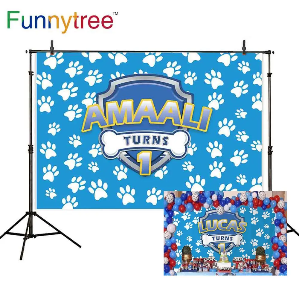 Funnytree custom backdrop cartoon paw dog 1st Birthday background party photophone boy photo studio photography photozone
Funnytree custom backdrop cartoon paw dog 1st Birthday background party photophone boy photo studio photography photozone