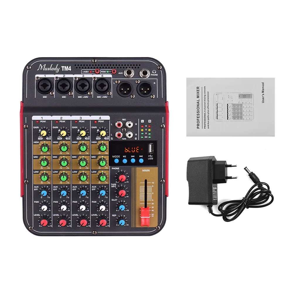 Hot New Muslady TM4 Quality 4-Channel Audio Mixer Mixing Console with BT Function Audio System for Studio Recording Broadcasting
Hot New Muslady TM4 Quality 4-Channel Audio Mixer Mixing Console with BT Function Audio System for Studio Recording Broadcasting