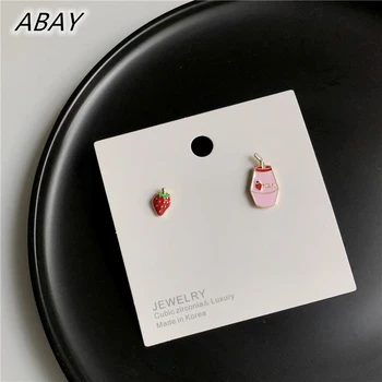 ABAY Simple Strawberry Milk Asymmetric Stud Earrings Cute Girl Fun with Irregular Pendent Fashion Earrings for Women Girls Gift
ABAY Simple Strawberry Milk Asymmetric Stud Earrings Cute Girl Fun with Irregular Pendent Fashion Earrings for Women Girls Gift