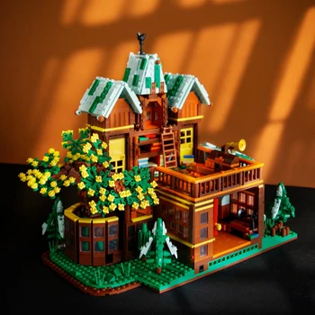 MOC The old Time Room clock shuttle house Forest Villa Cabin model building blocks Winter Christmas house gifts toys for kids 
MOC The old Time Room clock shuttle house Forest Villa Cabin model building blocks Winter Christmas house gifts toys for kids