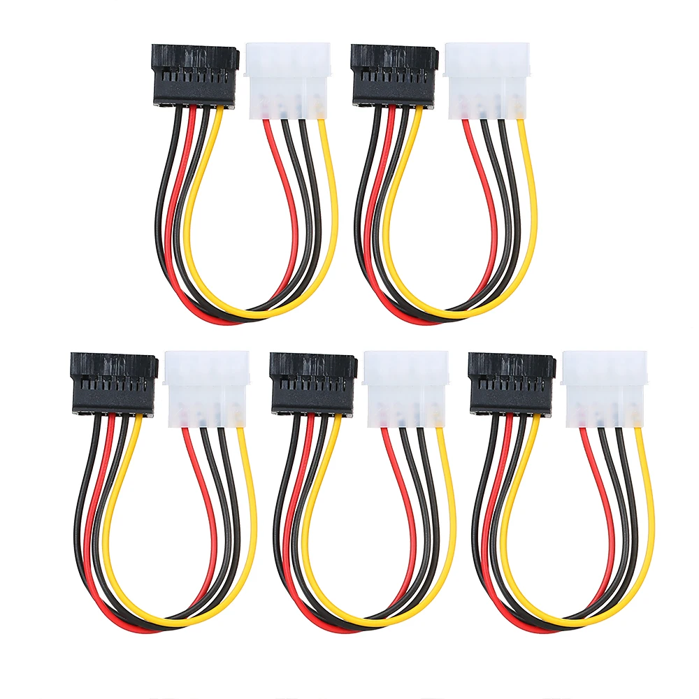 Power Connector 15 Pin SATA Female to Molex IDE 4 Pin Male Adapter Extension Hard Drive Power Supply Cable 5Pcs/1Pc
Power Connector 15 Pin SATA Female to Molex IDE 4 Pin Male Adapter Extension Hard Drive Power Supply Cable 5Pcs/1Pc