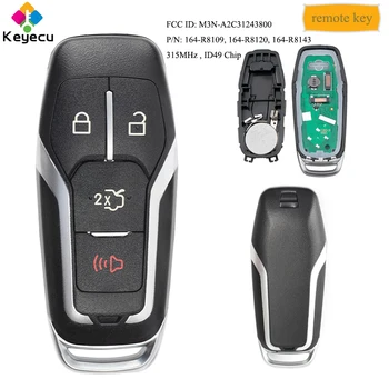 KEYECU Smart Remote Car Key With 4 Button 315MHz ID49 Chip FOB for Ford Fusion Edge Explorer 2015-2017 M3N-A2C31243800 164-R8109
KEYECU Smart Remote Car Key With 4 Button 315MHz ID49 Chip FOB for Ford Fusion Edge Explorer 2015-2017 M3N-A2C31243800 164-R8109