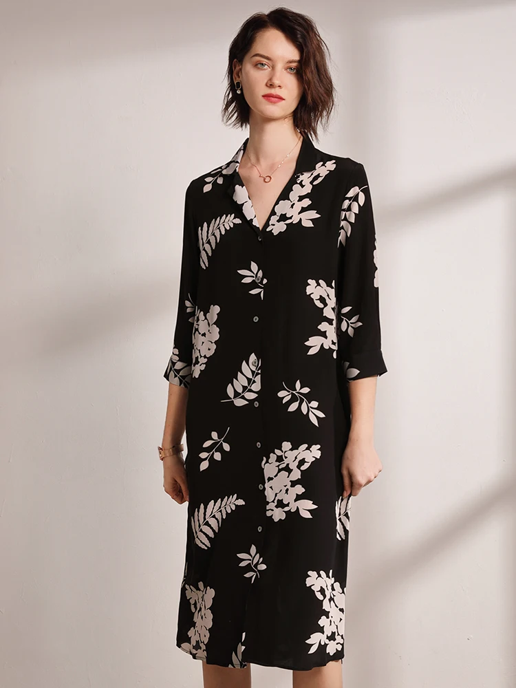 100% Natural Silk Bohemian Dress Women 3/4 Sleeve Print Sashes A-Line Mid-Calf Notched Print Vestidos Verano 2020 New Vestidos
100% Natural Silk Bohemian Dress Women 3/4 Sleeve Print Sashes A-Line Mid-Calf Notched Print Vestidos Verano 2020 New Vestidos