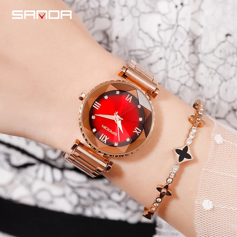 SANDA Trend Waterproof Watch Women's Colorful Dial Luxury Diamond Set Measuring Ladies' Watch Quartz Steel Belt Watch
SANDA Trend Waterproof Watch Women's Colorful Dial Luxury Diamond Set Measuring Ladies' Watch Quartz Steel Belt Watch