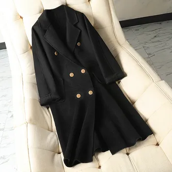 Collar Double-Breasted Long Coats Plus Size 2020 Korean Style Solid Color Wool Coat Chic Autumn Overcoat For Women
Collar Double-Breasted Long Coats Plus Size 2020 Korean Style Solid Color Wool Coat Chic Autumn Overcoat For Women