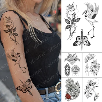 Waterproof Temporary Tattoo Stickers Rose Flower Butterfly Crane Sword Animal Flash Tattoos Woman Body Art Fake Tatoo Men
Waterproof Temporary Tattoo Stickers Rose Flower Butterfly Crane Sword Animal Flash Tattoos Woman Body Art Fake Tatoo Men