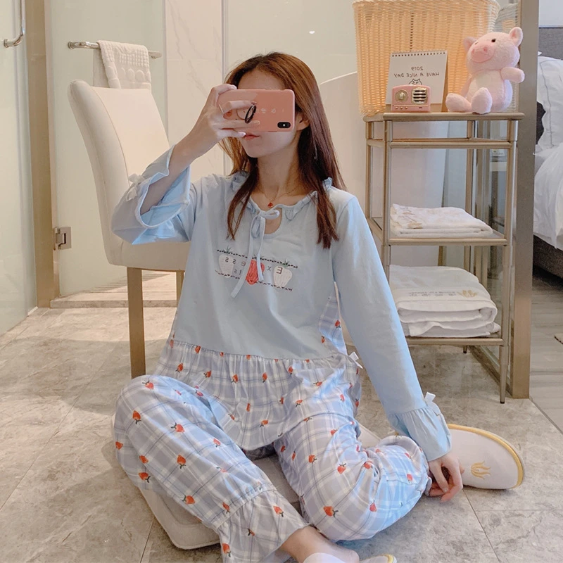 Home service two-piece loose cotton bathrobe New style cotton long-sleeve trousers pajamas Korean casual sexy sleepwear pijamas
Home service two-piece loose cotton bathrobe New style cotton long-sleeve trousers pajamas Korean casual sexy sleepwear pijamas