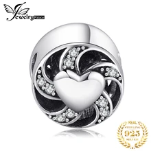 Jewelrypalace 925 Sterling Silver Vintage Esmalte Branco Coração Grânulos de Charme Fit Pulseiras Presentes Para Ela Anniversary Moda Jóias(China)