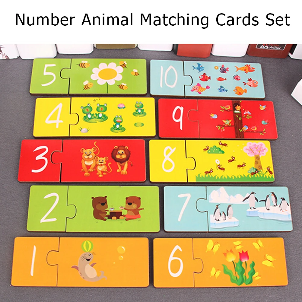 10pcs/Set Wooden Puzzles Number Animal Matching Cards Kids Baby Learning Educational Montessori Table Game Kids Toys
10pcs/Set Wooden Puzzles Number Animal Matching Cards Kids Baby Learning Educational Montessori Table Game Kids Toys