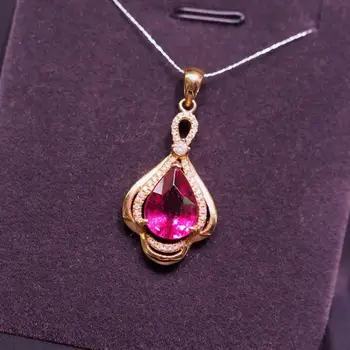 Y324 Tourmaline Pendant Fine Jewelry 18 K Gold 100% Natural 4.51ct Rubillite Tourmaline Gemstones Diamond Pendant Necklace 
Y324 Tourmaline Pendant Fine Jewelry 18 K Gold 100% Natural 4.51ct Rubillite Tourmaline Gemstones Diamond Pendant Necklace