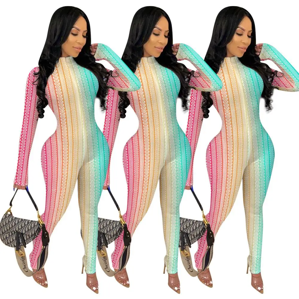 2020 new women's jumpsuit rainbow color printed sports casual jumpsuit, trousers, versatile, comfortable and sexy jumpsuit 
2020 new women's jumpsuit rainbow color printed sports casual jumpsuit, trousers, versatile, comfortable and sexy jumpsuit