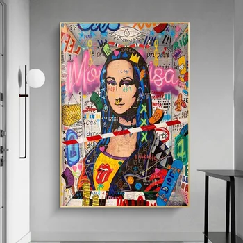 Canvas Painting Graffiti Art Mona Lisa Street Posters and Prints Funny Abstract on The Wall Art Picture Living Room Home Decor
Canvas Painting Graffiti Art Mona Lisa Street Posters and Prints Funny Abstract on The Wall Art Picture Living Room Home Decor