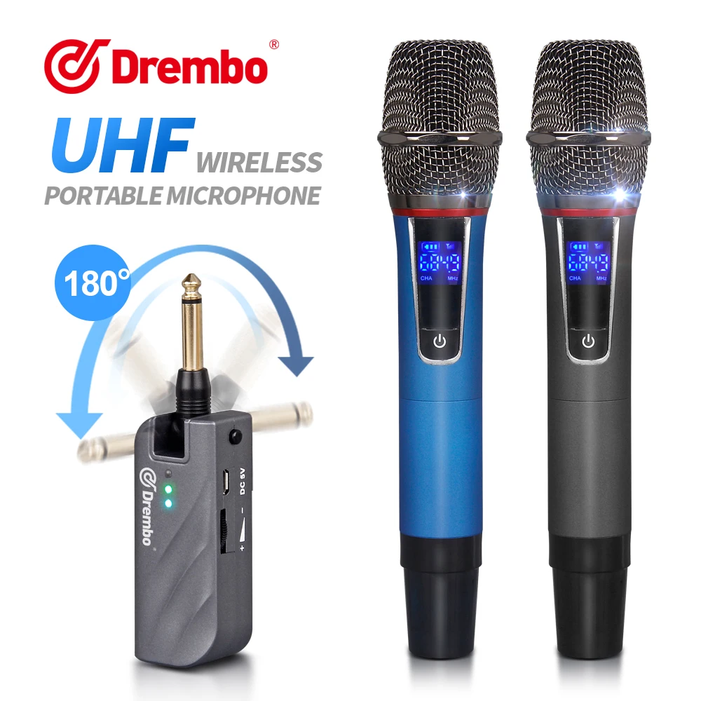 Plug and play!!! Drembo UX2S mini 2channel protable wireless microphone with handheld Mic UHF Frequency Adjustable for karaoke
Plug and play!!! Drembo UX2S mini 2channel protable wireless microphone with handheld Mic UHF Frequency Adjustable for karaoke