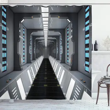 Apartment Decor Collection, Futuristic Scifi Corridor Space Ship Station Science Fiction Laboratory Picture Print, Polyester
Apartment Decor Collection, Futuristic Scifi Corridor Space Ship Station Science Fiction Laboratory Picture Print, Polyester