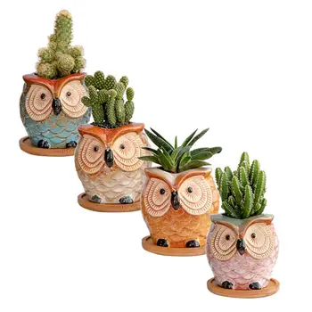 4pcs Decorative Durable Practical Lightweight Ceramic Plant Pots With Base Owl Home Living Room Office
4pcs Decorative Durable Practical Lightweight Ceramic Plant Pots With Base Owl Home Living Room Office