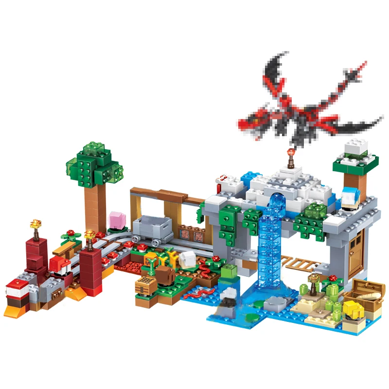 

Minecraft Series 654pcs My World Flying Dragon Mine Alex Steve 5 Figures Bricks Building Blocks Toys Compatible Minecrafted Sets