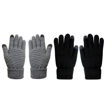 2 Pairs of Knitted Press Screen Gloves Winter Warm Thick Gloves Unisex Suitable for Smartphone Laptops One Size
2 Pairs of Knitted Press Screen Gloves Winter Warm Thick Gloves Unisex Suitable for Smartphone Laptops One Size