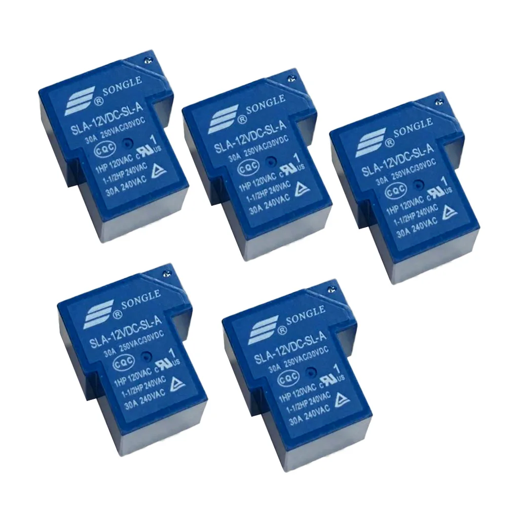 5pcs 12V 1 CH Relay SLA-12VDC-SL-C 250V AC 30V 30A DC Workshop 5pcs 12V 1 CH Relay SLA-12VDC-SL-C 250V AC 30V 30A DC Workshop
