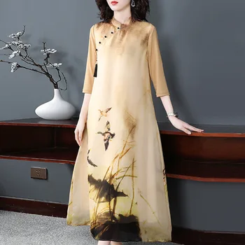 hand-made organza dress Mandarin Collar Chinese Women Cheongsam Print Flower Velour Evening Party Dress 3/4 Sleeve
hand-made organza dress Mandarin Collar Chinese Women Cheongsam Print Flower Velour Evening Party Dress 3/4 Sleeve