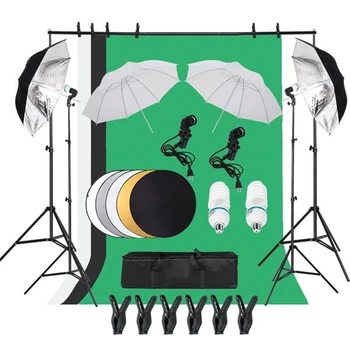 Outdoor Professional Photographic Set Nylon Umbrellas With Background Stand Non-Woven Fabrice Set 5 In 1 Folding Reflector Set
Outdoor Professional Photographic Set Nylon Umbrellas With Background Stand Non-Woven Fabrice Set 5 In 1 Folding Reflector Set
