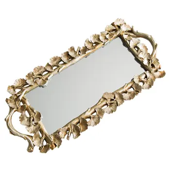 1Pc Rectangular Gingko Leaf Retro Carved Tray Mirror Tea Fruit Dessert Coffee Dessert Table Storage Tray(Golden)
1Pc Rectangular Gingko Leaf Retro Carved Tray Mirror Tea Fruit Dessert Coffee Dessert Table Storage Tray(Golden)