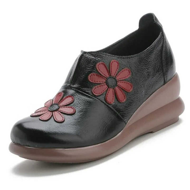 Фото Женские туфли ручной работы легкие из натуральной кожи на мягкой подошве с