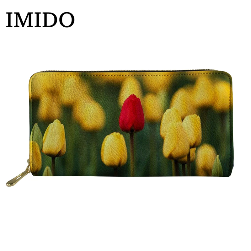 IMIDO Women Wallets Flower Tulip Printing High Quality Leather Card Holders Cellphone Pocket PU Woman Money Bag Clutch Custom
IMIDO Women Wallets Flower Tulip Printing High Quality Leather Card Holders Cellphone Pocket PU Woman Money Bag Clutch Custom