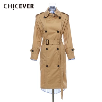 CHICEVER Patchwork Striped Women's Trench Coats Lapel Collar Long Sleeve High Waist With Sashes Windbreakers Female Fashion New 
CHICEVER Patchwork Striped Women's Trench Coats Lapel Collar Long Sleeve High Waist With Sashes Windbreakers Female Fashion New