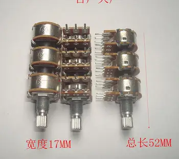 1pcs/lot RK16 type six potentiometer B50K * 6 flower shaft length 15MM multi-channel amplifier volume
1pcs/lot RK16 type six potentiometer B50K * 6 flower shaft length 15MM multi-channel amplifier volume
