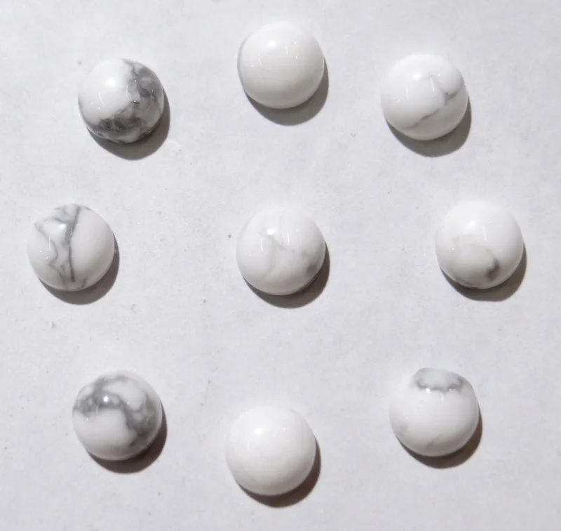 

Wholesale 100pcs 6mm Natural Stone Howlite Round Shape Cabochons No Hole Beads for DIY Jewelry Making Pendant Accessories