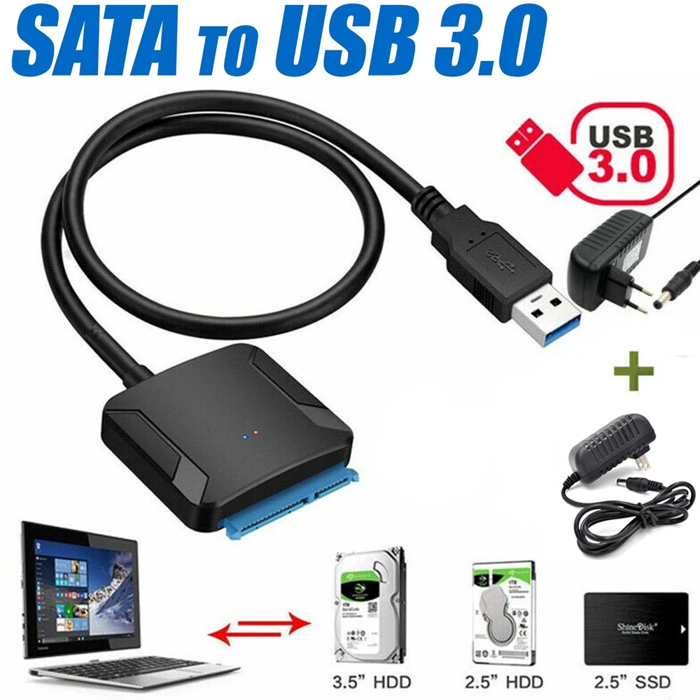 USB 3.0 SATA Cable Sata to USB 3.0 Adapter Up to 5 Gbps Support 3.5 Inches External HDD SSD Hard Drive Dual USB Sata III Cable
USB 3.0 SATA Cable Sata to USB 3.0 Adapter Up to 5 Gbps Support 3.5 Inches External HDD SSD Hard Drive Dual USB Sata III Cable
