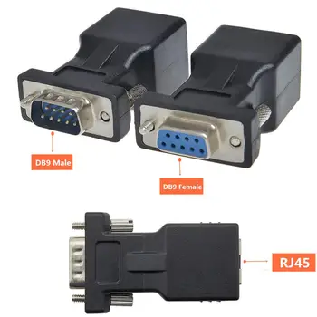 DB9 RS232 female / male to RJ45 female network adapter, COM port to Cat5e / 6 LAN Ethernet port converter
DB9 RS232 female / male to RJ45 female network adapter, COM port to Cat5e / 6 LAN Ethernet port converter