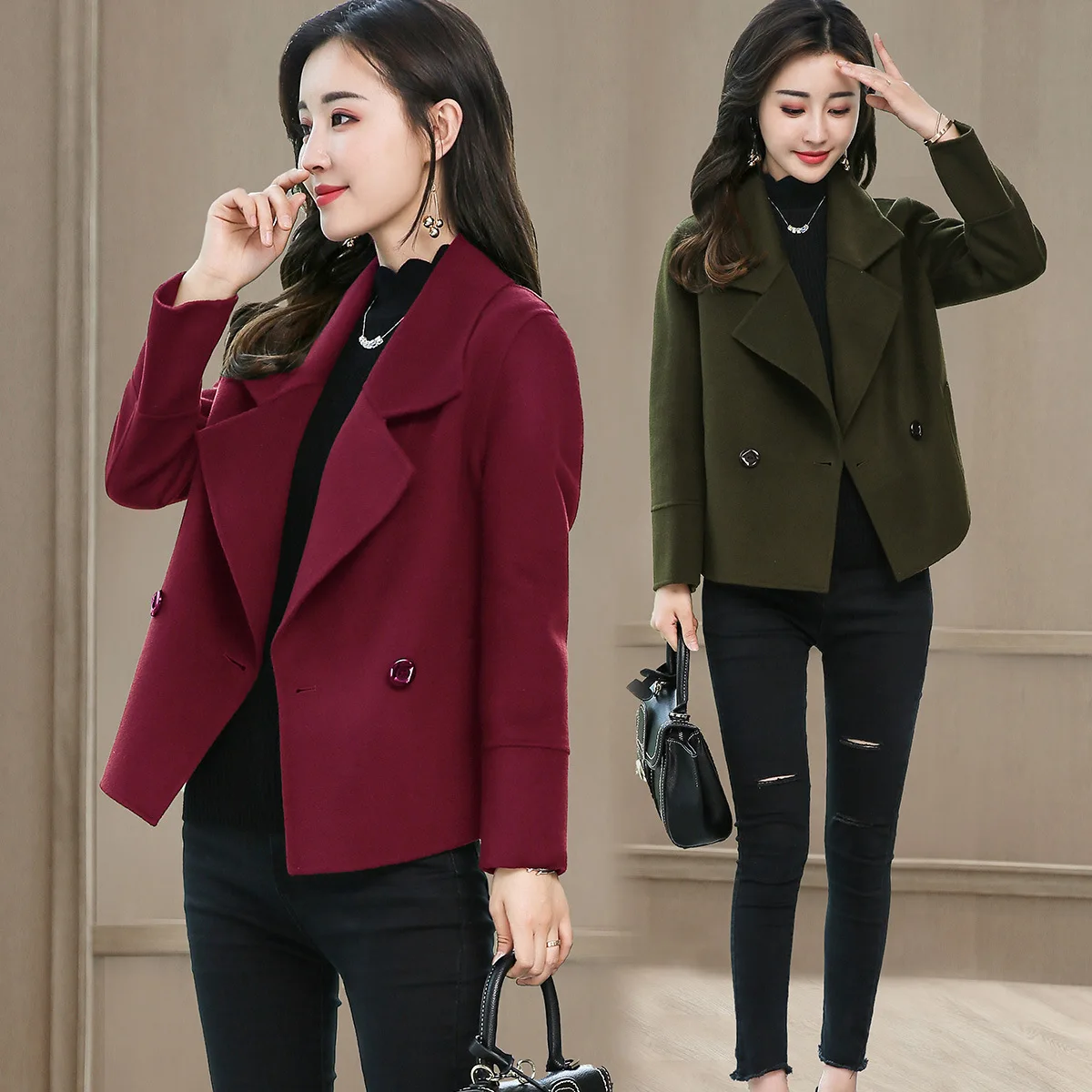 2019 Autumn New Fashion Trend Slim Short Coat Women Jacket Solid Color Elegant comfortable Woolen Coat Women Coat jacket
2019 Autumn New Fashion Trend Slim Short Coat Women Jacket Solid Color Elegant comfortable Woolen Coat Women Coat jacket