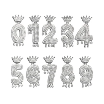 Punk Crown Initial Number 0-9 Necklace Gold Plated Iced Out Monogram Dripping Lucky Numbers Pendant with 22'' Chain
Punk Crown Initial Number 0-9 Necklace Gold Plated Iced Out Monogram Dripping Lucky Numbers Pendant with 22'' Chain