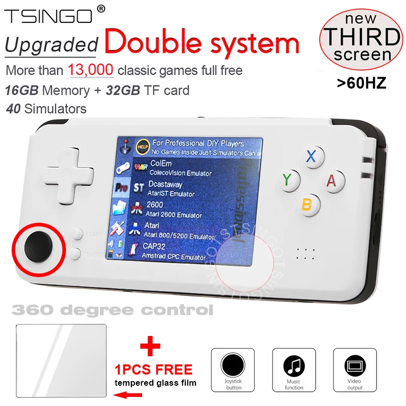 TSINGO RGP 3.0inch 60Hz Retro Game Console LINUX Double System 30 Emulators 13000 retro Games RetroFW Retro Handheld Game Player
TSINGO RGP 3.0inch 60Hz Retro Game Console LINUX Double System 30 Emulators 13000 retro Games RetroFW Retro Handheld Game Player