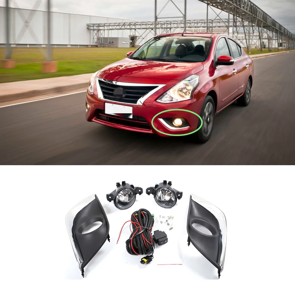 For Nissan SUNNY/ALMERA/VERSA 2014 2015 2016 LED Car Front Bumper Fog Lights Auto Halogen Fog Lamp With Cover Wire Harness 
For Nissan SUNNY/ALMERA/VERSA 2014 2015 2016 LED Car Front Bumper Fog Lights Auto Halogen Fog Lamp With Cover Wire Harness
