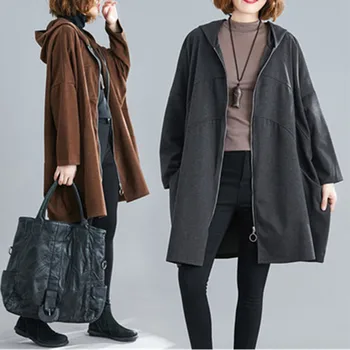 2020 Fashion Long Trench Coat Spring Autumn New Plus Size 4XL Women's Coat Casual Hooded Outerwear Female Loose Windbreaker
2020 Fashion Long Trench Coat Spring Autumn New Plus Size 4XL Women's Coat Casual Hooded Outerwear Female Loose Windbreaker