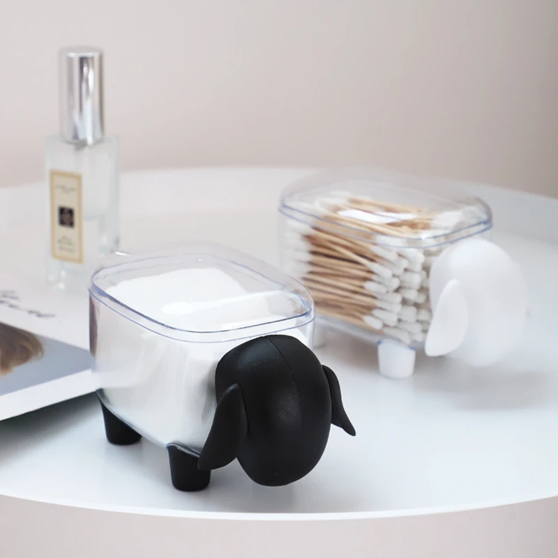 Creative Mini Plastic Cotton Swab Storage Box Cute Sheep Elephant Dust-proof Cosmetic Cotton Storage Box Desktop Organizer
Creative Mini Plastic Cotton Swab Storage Box Cute Sheep Elephant Dust-proof Cosmetic Cotton Storage Box Desktop Organizer
