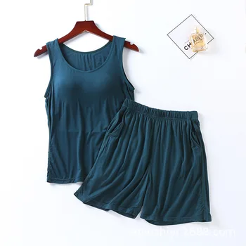 Modal with Chest Pad Vest Female Summer Viscose Homewear Set Vest 2 Pieces Free Wear Bra
Modal with Chest Pad Vest Female Summer Viscose Homewear Set Vest 2 Pieces Free Wear Bra