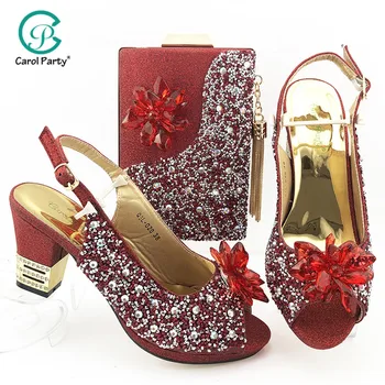 Fashion Women Red color Sandals And Bag Set To Match High Quality Italian design Shoes With Matching Bags For Wedding Party
Fashion Women Red color Sandals And Bag Set To Match High Quality Italian design Shoes With Matching Bags For Wedding Party
