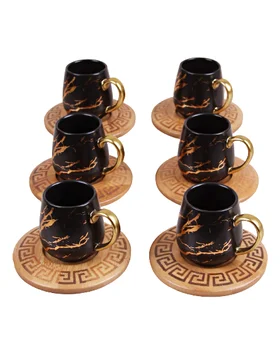 Black Authentic Turkish Coffee Set Set in Espresso Wooden Plate Coffeeware Arabic Coffee Cup Set Tea Cup Set 12 Pieces 6 person
Black Authentic Turkish Coffee Set Set in Espresso Wooden Plate Coffeeware Arabic Coffee Cup Set Tea Cup Set 12 Pieces 6 person