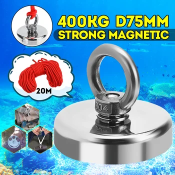 400KG D75mm Super Strong Magnet Pot Fishing Magnets Salvage Fishing Hook Magnets Strongest Permanent Powerful Magnetic+20M Rope
400KG D75mm Super Strong Magnet Pot Fishing Magnets Salvage Fishing Hook Magnets Strongest Permanent Powerful Magnetic+20M Rope