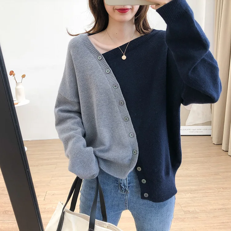 small cardigan design sense of contrast color long sleeve sweater women's Korean loose and thin sweater bottoming shirt
small cardigan design sense of contrast color long sleeve sweater women's Korean loose and thin sweater bottoming shirt