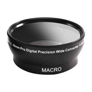 RISE-NEWYI Digital Lens Replacement 49mm 0.45X WIDE Angle + Macro Conversion LENS 49 0.45 Black
RISE-NEWYI Digital Lens Replacement 49mm 0.45X WIDE Angle + Macro Conversion LENS 49 0.45 Black